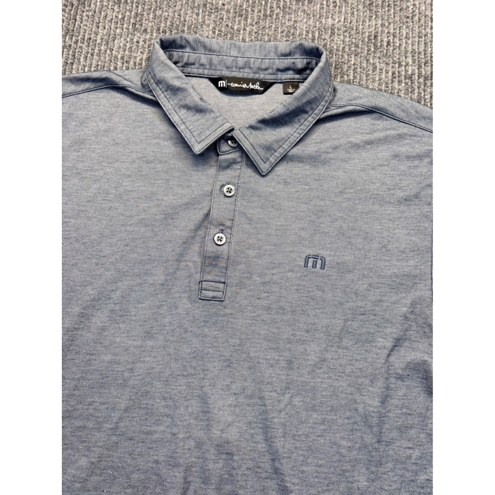 TravisMathew Mens Gray Heathered Pique Short Sleeve Golf Polo Shirt Size L